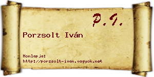 Porzsolt Iván névjegykártya