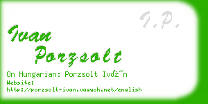 ivan porzsolt business card